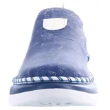 Zapatos tipo slip-on Bottero de color azul con efecto desgastado, suela de plataforma blanca con detalle de costura decorativa y elásticos laterales para mayor comodidad.