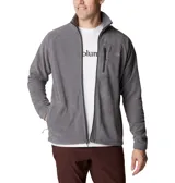 Campera de polar Columbia modelo Fast Trek II, color gris. Presenta cierre frontal completo, cuello alto, bolsillo vertical con cierre en el pecho y bolsillos laterales con cierre.