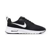 Championes urbanos Nike Air Max Nuaxis negros con detalles en blanco. Capellada de malla, amortiguación Max Air y suela de goma. Inspirados en los Air Max 270.