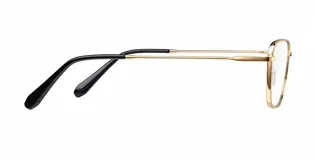 Lentes blueblocker Lami Gold con armazón metálico dorado de formato rectangular y cantos redondeados. Incluye protección contra luz azul y rayos UV400.