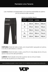 Pantalon de corte recto y holgado, confeccionado en mezcla de lino y algodón. Presenta cintura elastizada con cordón interno para ajuste y bolsillos laterales amplios.