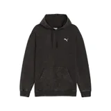 Buzo con capucha Puma, confeccionado en tejido con efecto lavado desgastado color negro. Presenta bolsillo tipo canguro frontal, cordones ajustables en la capucha y logo de la marca bordado en el pecho.