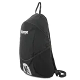 Mochila deportiva Kempa Backpack Team, color negro con el logo de la marca en blanco y gris en el frente. Cuenta con bolsillos laterales de red y cierre con cremallera.