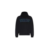 Hoodie Dsquared2 de color azul oscuro, con capucha ajustable por cordones, manga larga y el texto "DSQUARED2 DARLIN'" estampado en el frente en tono azul más claro.