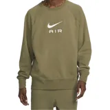 Buzo color verde militar de cuello redondo, con logo de Nike y la palabra "AIR" estampados en blanco en el frente.