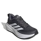 Championes de running Adidas Response Pace W para mujer, color gris oscuro con las icónicas tres tiras de la marca en un tono plateado brillante sobre los laterales y suela amortiguada en color blanco.