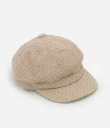 Boina color beige confeccionada en tweed con visera curva.