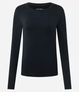 Remera deportiva de manga larga y cuello redondo, confeccionada en microfibra térmica de calce regular.