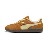 Championes Puma Palermo Vintage color caramelo con detalles en beige y suela marrón.