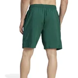 Short de baño Adidas color verde oscuro con cintura elástica y cordón ajustable.