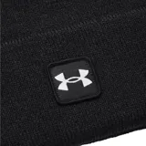 Gorro de lana Under Armour color blanco con logo bordado en azul.