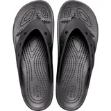 Ojotas tipo plataforma Crocs de color negro, con tiras de TPU suave que incluyen perforaciones para dijes de Jibbitz y suela elevada de espuma Croslite.