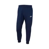 Pantalón de jogging Nike Sportswear Club Fleece, color azul marino, con cintura elástica, puños acanalados en los tobillos y logo de la marca bordado en blanco en la pierna izquierda.