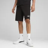 Short Puma modelo ESS Nº1 Logo Jersey, color negro con el logo de la marca estampado en blanco en el lateral.