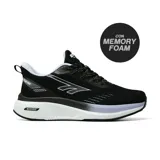 Championes deportivos Hi-Tec modelo Alana, color negro con suela blanca. Presentan diseño de malla transpirable, cordones ajustables y tecnología de plantilla Memory Foam para mayor confort.