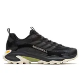 Championes de trekking Merrell Moab Speed 2, color negro con detalles en gris y suela beige.