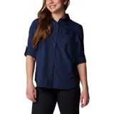 Camisa de manga larga Columbia modelo Silver Ridge 3.0 Ls en color azul marino, con cuello clásico, cierre frontal de botones, bolsillos en el pecho y ventilación.