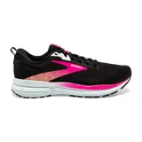 Championes de running Brooks Trace 3 para mujer, color negro con detalles en fucsia y blanco.