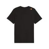 Remera de algodón negra con cuello redondo y manga corta. Presenta el logo de Puma y la marca McLaren Racing estampados en el centro del pecho.