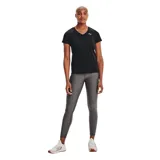 Remera deportiva Under Armour de mujer, modelo UA Tech SS Solid, color gris oscuro. Confeccionada en tejido ligero y transpirable.