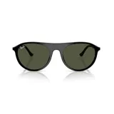 Lentes de sol Ray-Ban modelo RB 2215/59, con montura de acetato negra y lentes verdes.