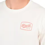Remera de manga corta O'Neill color beige, con cuello redondo y logo de la marca estampado en el pecho en color rojo.