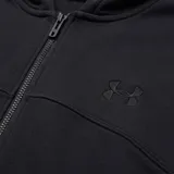 Campera deportiva con capucha Under Armour modelo Rival Light Weight, de color negro, cierre frontal completo y bolsillos laterales. Cuenta con el logo de la marca bordado sutilmente en el pecho.