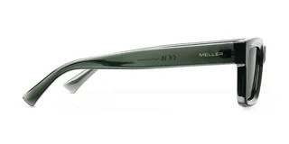 Lentes de sol cuadrados color verde oscuro, con lentes polarizadas verdes y protección UV400.