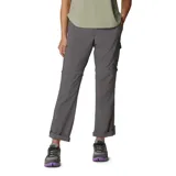 Pantalón convertible Columbia de corte recto, color gris, con perneras desmontables mediante cremallera para convertirlo en short. Cuenta con bolsillos laterales y traseros, y tecnología de protección solar.