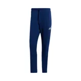Pantalón deportivo Adidas Essentials de color azul marino, con cintura elástica ajustable mediante cordón y el logo de la marca estampado en blanco en la pierna izquierda.