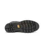 Bota tipo Chelsea de cuero nobuk texturizado en color negro, con paneles elásticos laterales y suela de goma resistente con tracción.
