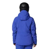 Campera técnica de esquí Columbia Titanium, color azul, con capucha ajustable, cierre frontal de doble vía, ventilación en axilas y cinturón ajustable en la cintura. Cuenta con tecnología Omni-Tech impermeable y forro térmico Omni-Heat Infinity.