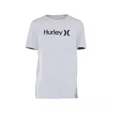 Remera gris de manga corta con logo Hurley estampado en el pecho.