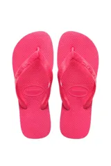 Chancletas Havaianas color dorado con tiras texturizadas y diseño clásico de dedo.