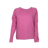 Buzo de dama color rosado oscuro, de corte clásico y cuello redondo.