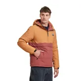 Campera Rusty Clinton de hombre, color naranja y ladrillo, con capucha y cierre de medio cuerpo.