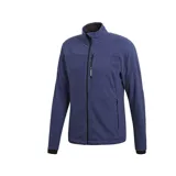 Campera Adidas Terrex de polar azul con cierre frontal completo, cuello alto, bolsillos laterales con cierre y logo Terrex en el pecho.