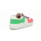 Championes Moleca de estilo casual con cordones, suela blanca y diseño multicolor en tonos verde, blanco, fucsia y naranja.