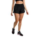 Short deportivo Puma Active Woven de mujer, color negro con logo estampado en blanco.