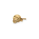 Aro piercing de aleación de metales bañado en oro de 18k con forma de calavera.