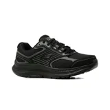 Championes de running Skechers Go Run Consistent 2.0, color negro, con diseño de horma ancha. Presentan parte superior de malla atlética con superposiciones de cuero, amortiguación de mediasuela ULTRA LIGHT y plantilla Air-Cooled Goga Mat de alto rebote.