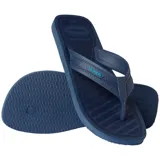 Chancletas de hombre Havaianas modelo City Basic, color azul marino, con tiras anchas texturizadas y suela de goma con diseño ergonómico y plantilla grabada.