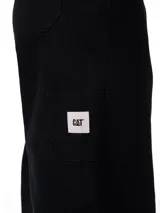 Pantalon de estilo carpintero con corte relajado, confeccionado en lona de algodón resistente. Presenta cierre de cremallera y botón, bolsillos laterales con remaches, bolsillos utilitarios y presilla para martillo.