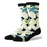 Medias Stance Pedler Crew con estampado abstracto en tonos blanco, negro, azul y verde.