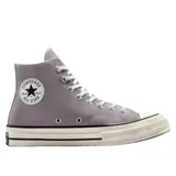 Zapatillas Converse Chuck 70 de caña alta, color gris con detalles en blanco y negro.