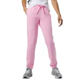 Pantalón de jogging rosa de frisa, con cintura elastizada ajustable con cordón, bolsillos laterales y logo estampado en la pierna izquierda.