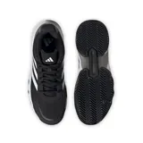 Championes Adidas Courtjam Control 3, color negro con detalles en gris y las tres tiras clásicas en blanco. Ideales para tenis.