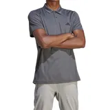 Chomba gris de piqué con cuello clásico y tapeta de dos botones. Logo de Adidas estampado en el pecho.