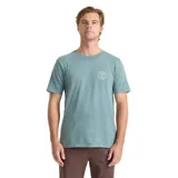 Remera Roark Ghostrider de algodón color verde con efecto lavado, manga corta, cuello redondo y pequeño estampado gráfico romboidal en el pecho.
