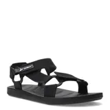 Sandalias tipo papete Rider, color negro, con tiras de ajuste de tela con cierre de velcro y suela de goma ergonómica.
